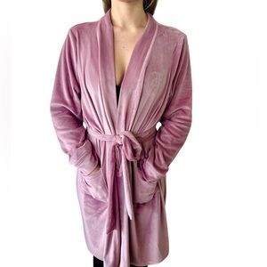Pink Velvet JUICY Robe w/ Sparkly Bling Glitter Letters